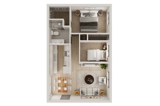 2x1 - 912 sq. ft. 86th 1-33 floor plan